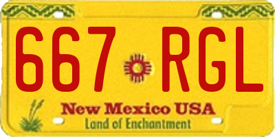 NM license plate 667RGL