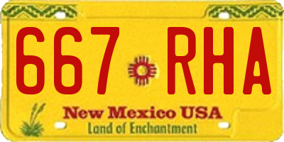 NM license plate 667RHA