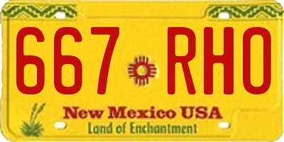 NM license plate 667RHO