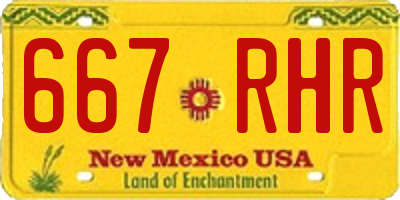 NM license plate 667RHR