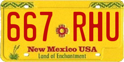 NM license plate 667RHU