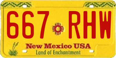 NM license plate 667RHW