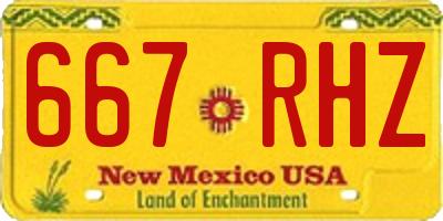 NM license plate 667RHZ