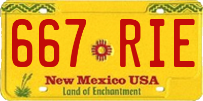 NM license plate 667RIE