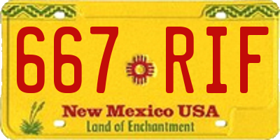 NM license plate 667RIF