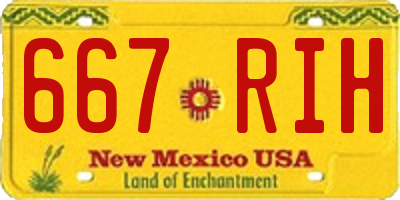 NM license plate 667RIH