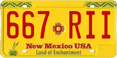 NM license plate 667RII