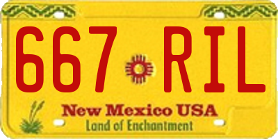 NM license plate 667RIL