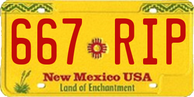 NM license plate 667RIP