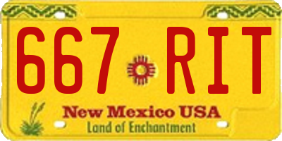 NM license plate 667RIT