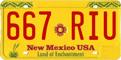 NM license plate 667RIU