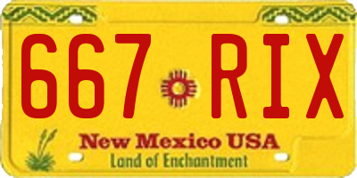 NM license plate 667RIX