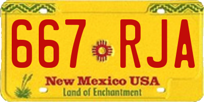 NM license plate 667RJA