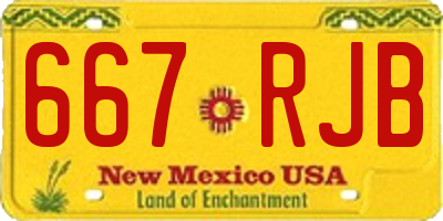 NM license plate 667RJB