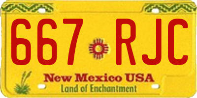 NM license plate 667RJC