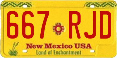 NM license plate 667RJD