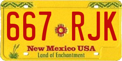 NM license plate 667RJK