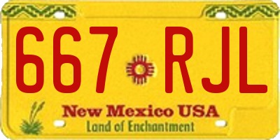 NM license plate 667RJL