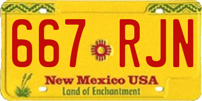 NM license plate 667RJN