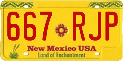 NM license plate 667RJP