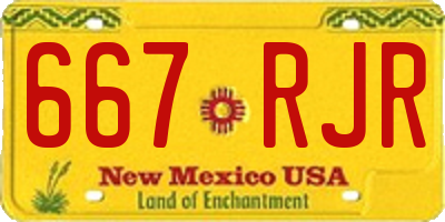 NM license plate 667RJR