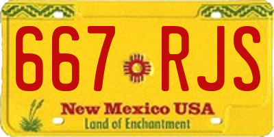 NM license plate 667RJS