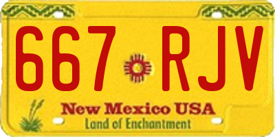 NM license plate 667RJV