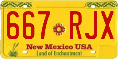 NM license plate 667RJX