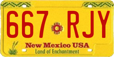 NM license plate 667RJY