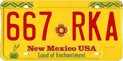 NM license plate 667RKA
