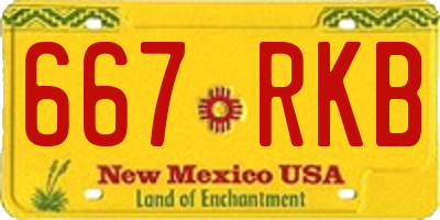 NM license plate 667RKB