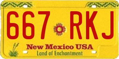 NM license plate 667RKJ