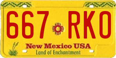 NM license plate 667RKO