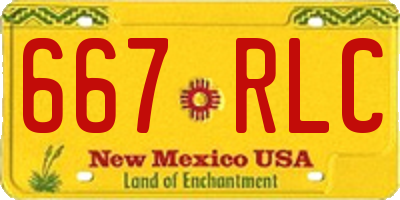 NM license plate 667RLC