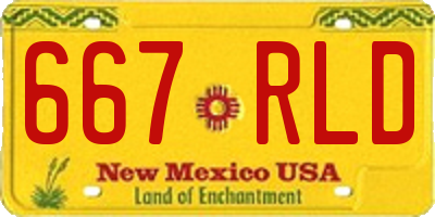 NM license plate 667RLD