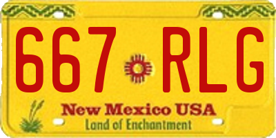 NM license plate 667RLG