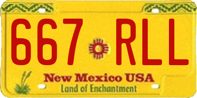 NM license plate 667RLL