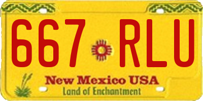 NM license plate 667RLU