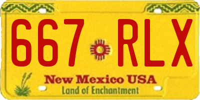 NM license plate 667RLX