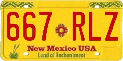 NM license plate 667RLZ