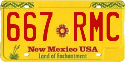 NM license plate 667RMC