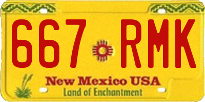 NM license plate 667RMK