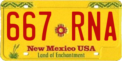 NM license plate 667RNA