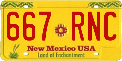 NM license plate 667RNC