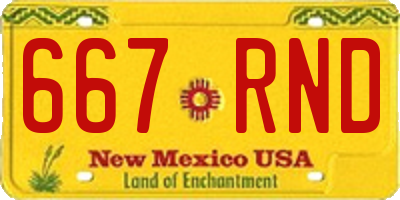NM license plate 667RND