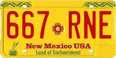 NM license plate 667RNE