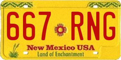 NM license plate 667RNG