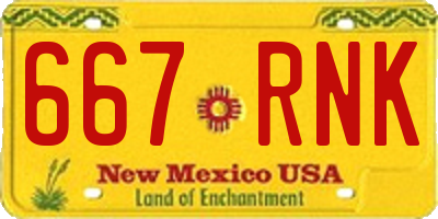 NM license plate 667RNK