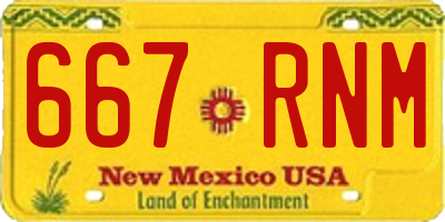 NM license plate 667RNM