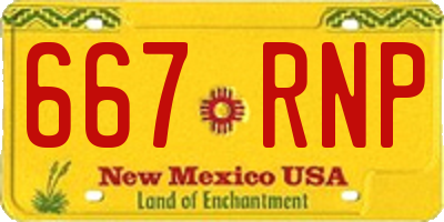 NM license plate 667RNP